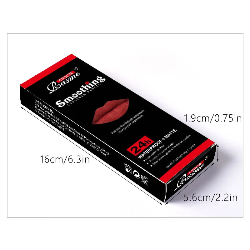 12 pcs Long-Lasting Lipstick Set with Professional Lip Liner Pencil and Matte Lip Gloss for Women