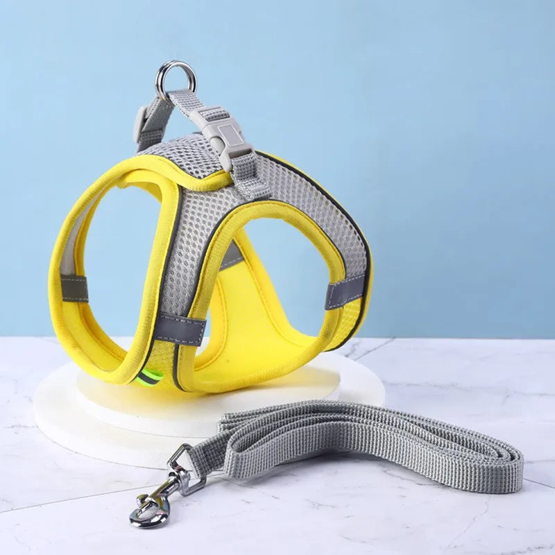 Dog Harness with Leash Adjustable Vest Walking Supplies Soft Breathable Pet Accessories