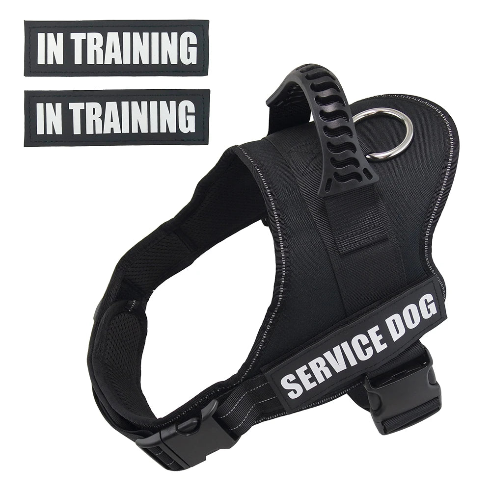 Pet Dog Harness Service Dog And Emotional Support Harness Vest With Removable Reflective Patches For Large Medium Dogs