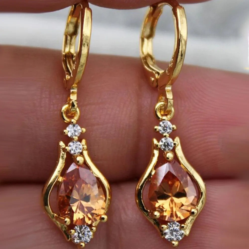 Stunning Multicolor Zircon Teardrop Earrings for Women - Fine Jewelry