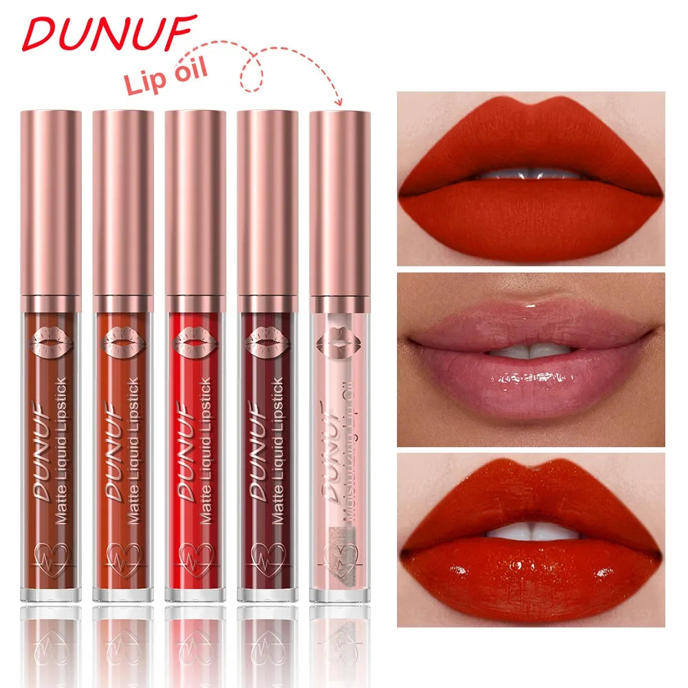 18 Color Waterproof Lip Gloss Nude Apricot Matte Liquid Lipstick Transparent