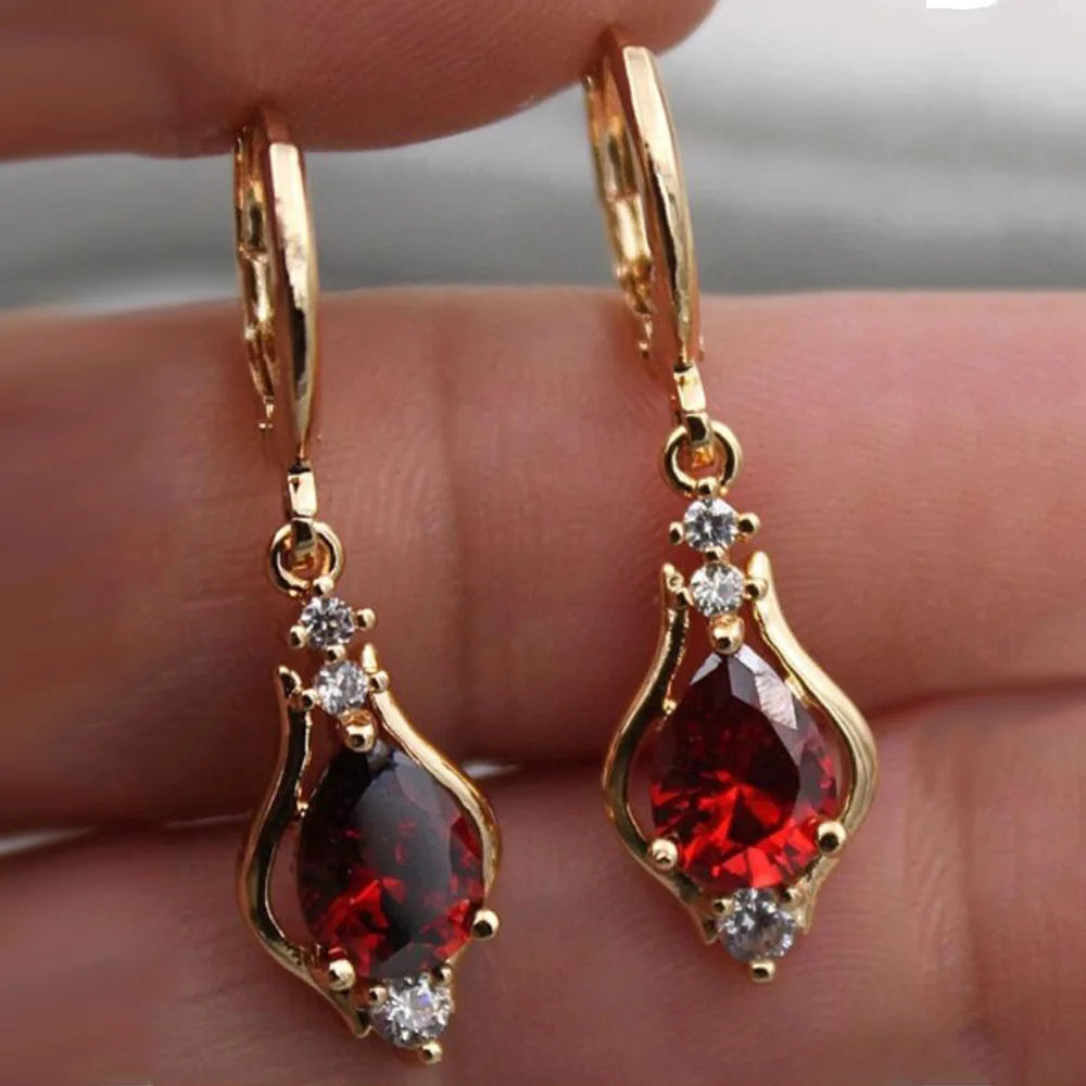 Stunning Multicolor Zircon Teardrop Earrings for Women - Fine Jewelry