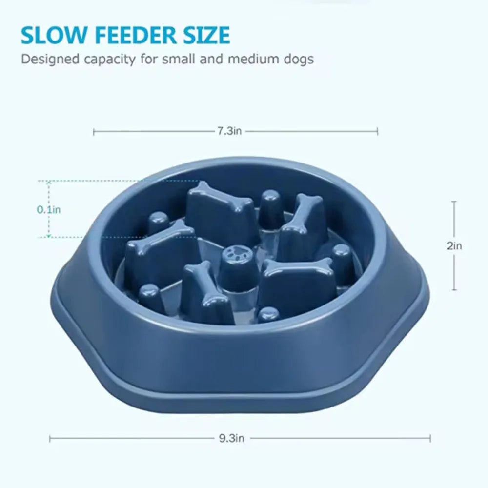 Slow Food Dog Dish Bowl Pet Feeding Supplies