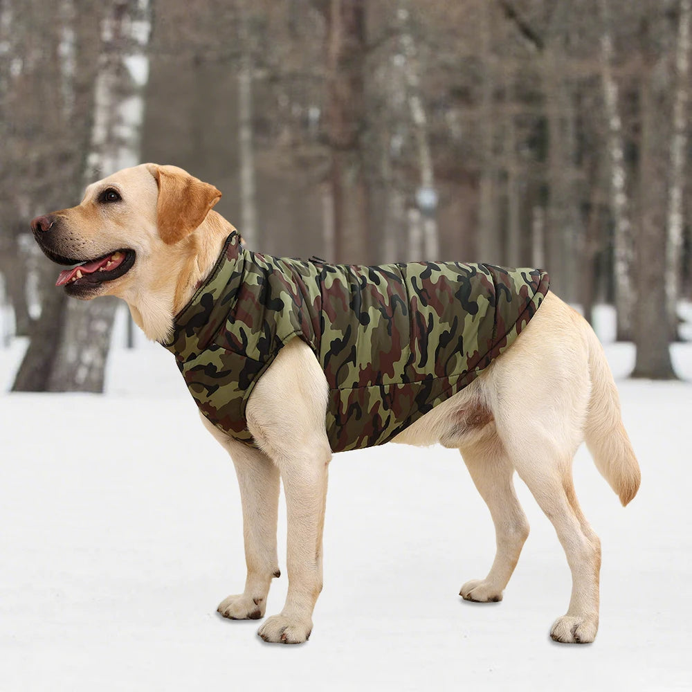 Large Dog Clothes Winter Warm Camouflage Print Big Dogs Jacket Windproof