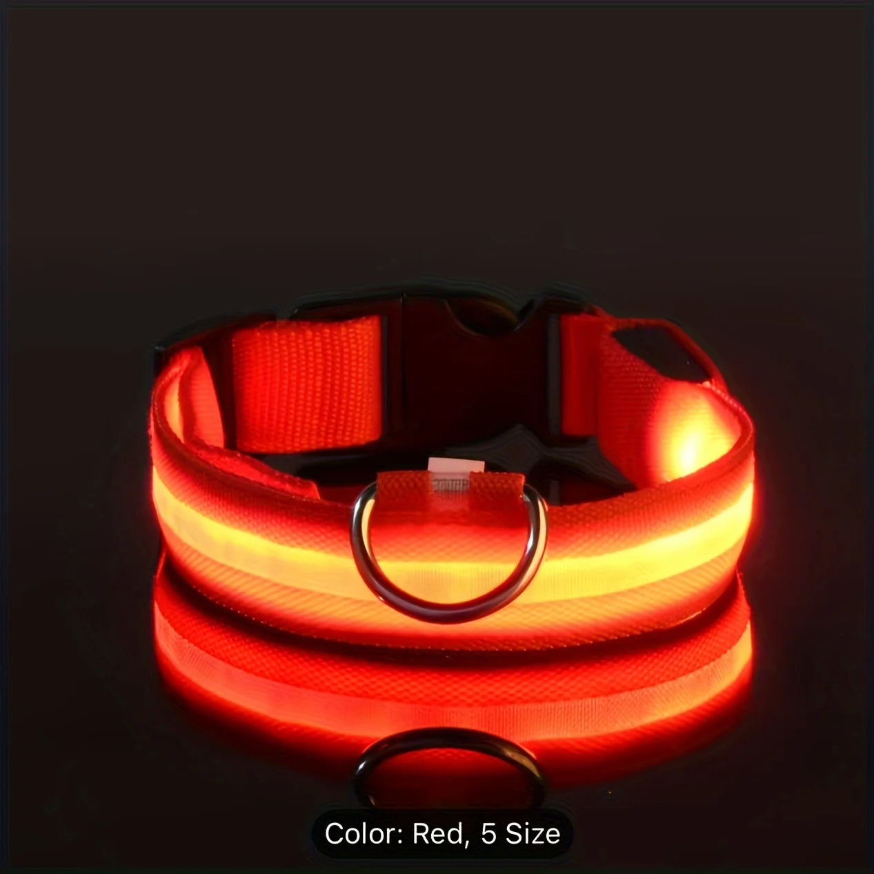 Reflective LED Dog Collar for Night Safety - Battery-Powered, Ideal for Small/Medium Breeds