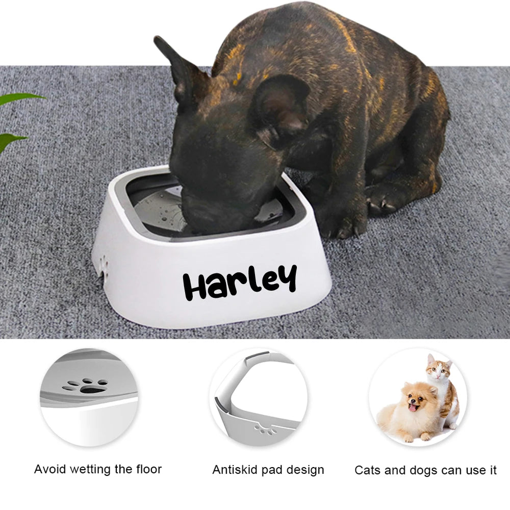 Custom Dog Drinking Water Bowl No Spill Floating Non-Wetting Mouth Large Capacity