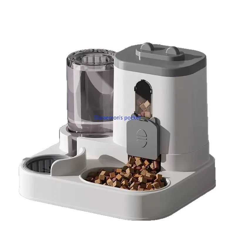 Cat automatic feeding water feeder dog bowl two-in-one water dispenser