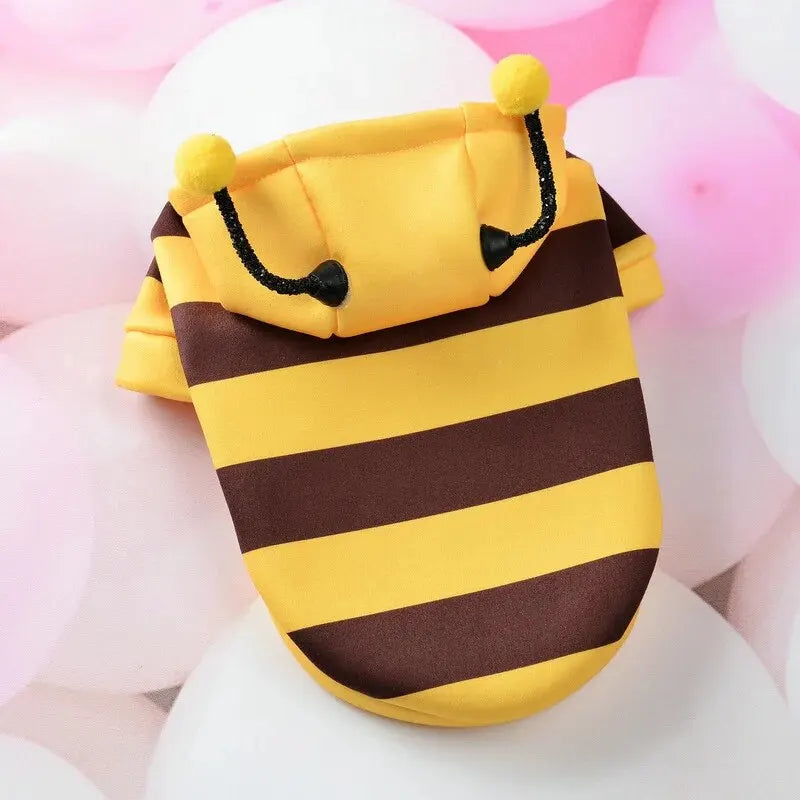 1PCS Dog Clothes For Autumn And Winter Hoodie Bee Suit