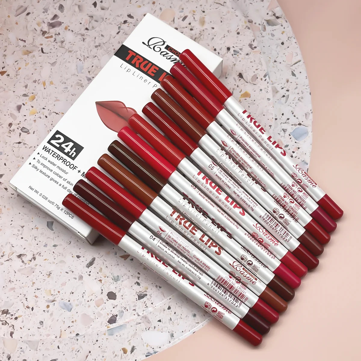 12 pcs Long-Lasting Lipstick Set with Professional Lip Liner Pencil and Matte Lip Gloss for Women