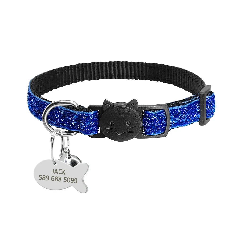 Beautiful Safety Cat Collar Cute Kitten Puppy Collars with Bell  Nylon Print