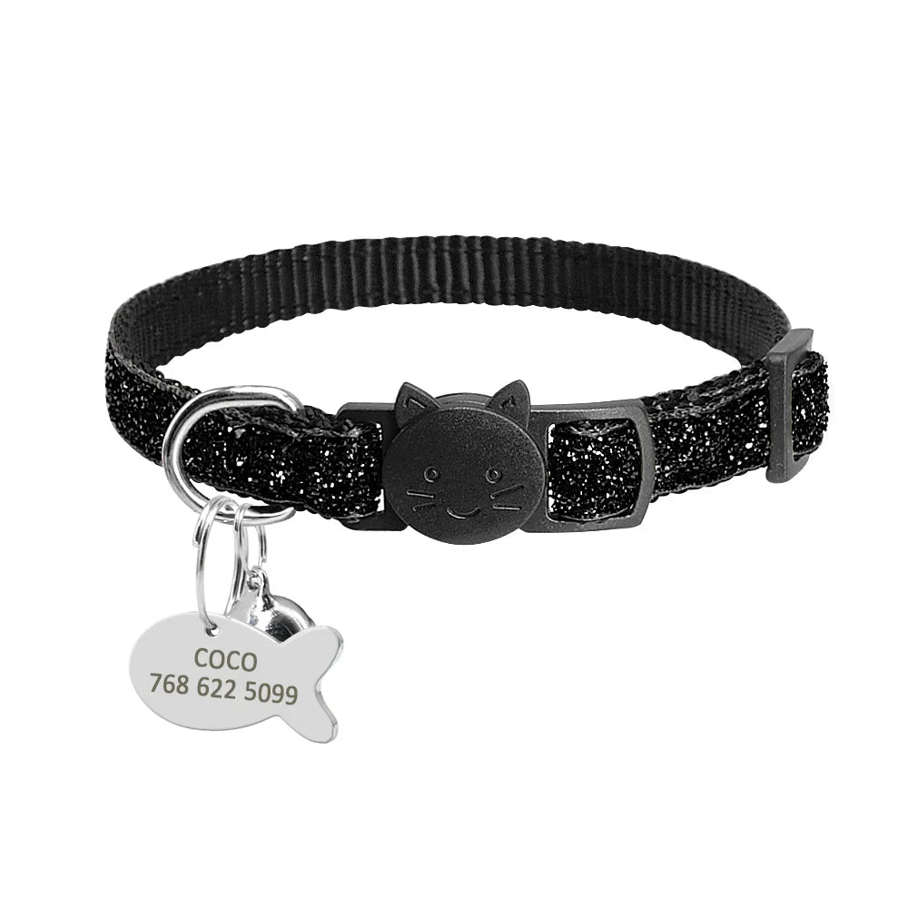 Beautiful Safety Cat Collar Cute Kitten Puppy Collars with Bell  Nylon Print