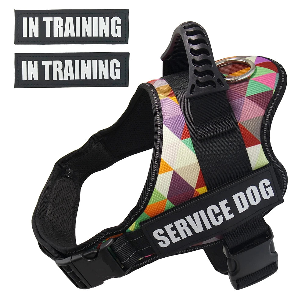 Pet Dog Harness Service Dog And Emotional Support Harness Vest With Removable Reflective Patches For Large Medium Dogs