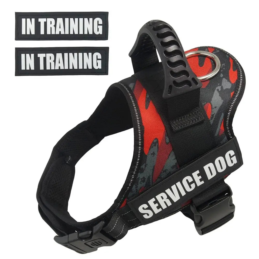 Pet Dog Harness Service Dog And Emotional Support Harness Vest With Removable Reflective Patches For Large Medium Dogs