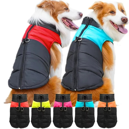 Waterproof Warm Dog Clothes Padded Zipper for Small Medium Big Dogs