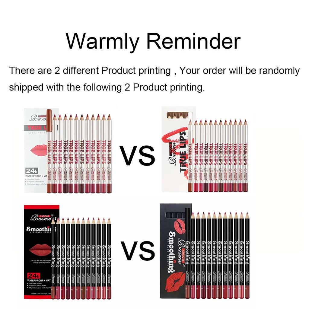 12 pcs Long-Lasting Lipstick Set with Professional Lip Liner Pencil and Matte Lip Gloss for Women