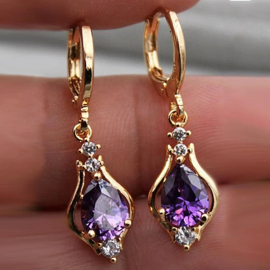 Stunning Multicolor Zircon Teardrop Earrings for Women - Fine Jewelry