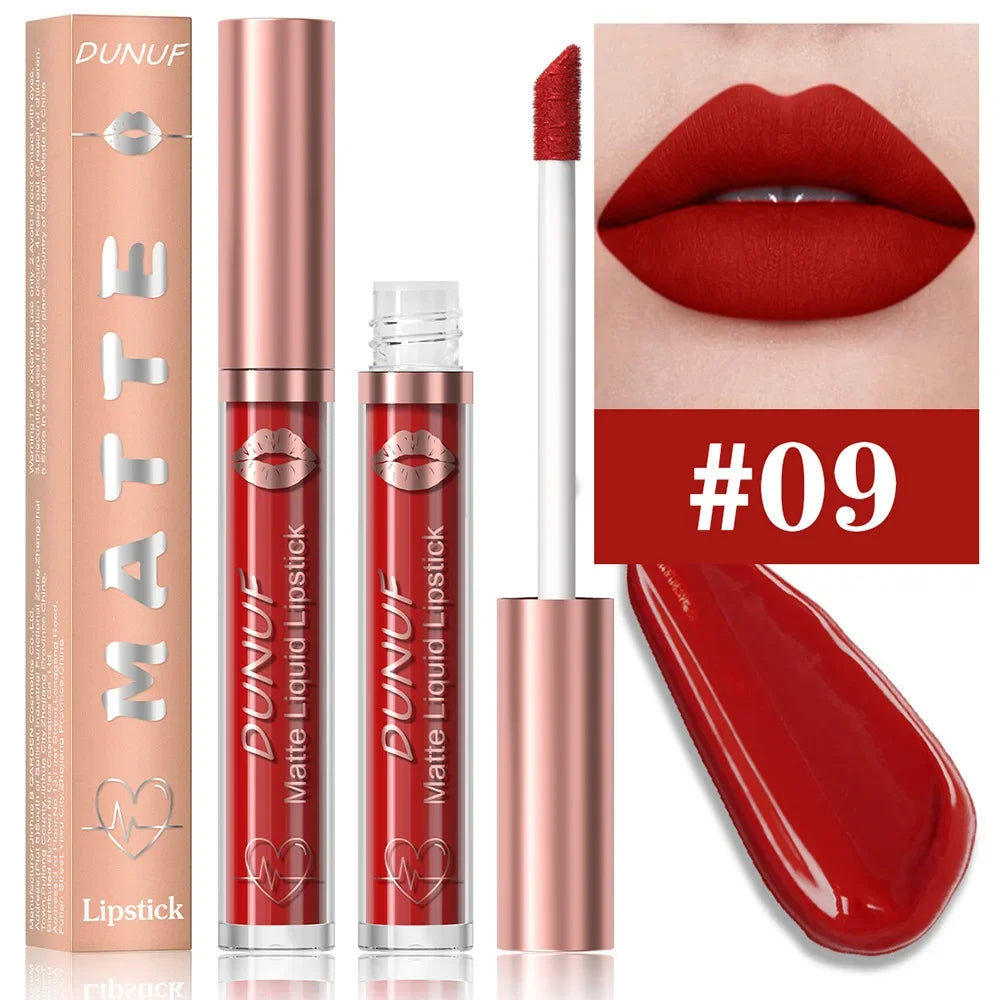 18 Color Waterproof Lip Gloss Nude Apricot Matte Liquid Lipstick Transparent