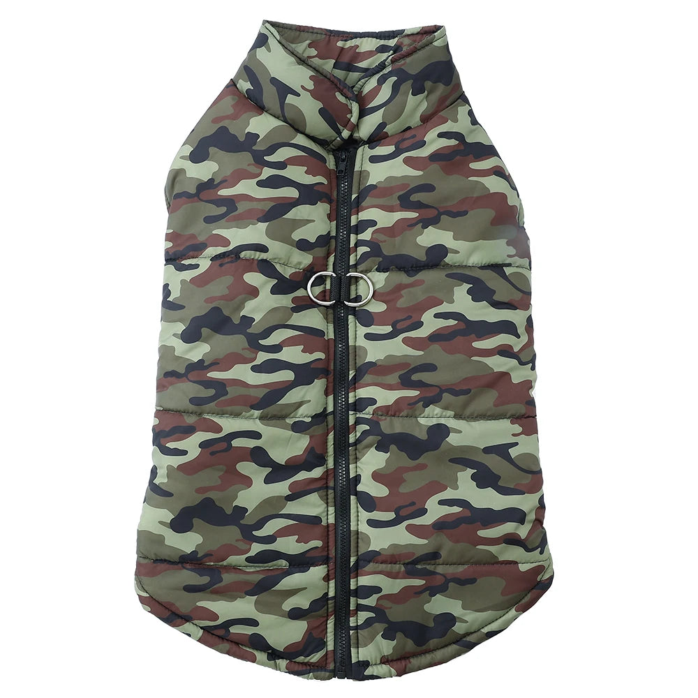 Large Dog Clothes Winter Warm Camouflage Print Big Dogs Jacket Windproof