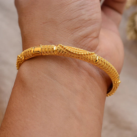 Morocco Luxury Gold Color Bangles for Women and Men