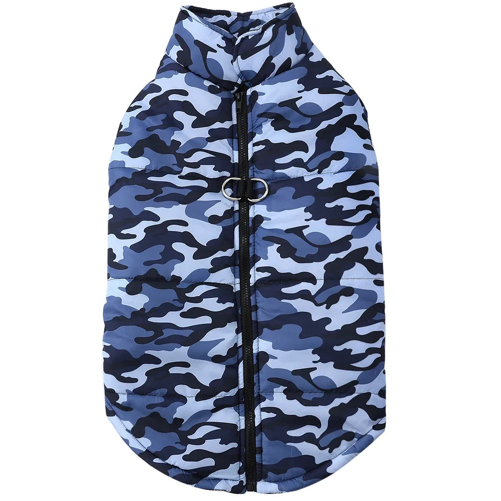 Large Dog Clothes Winter Warm Camouflage Print Big Dogs Jacket Windproof