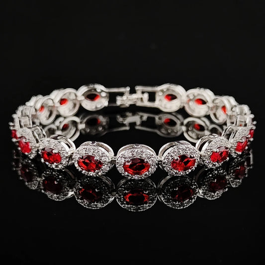 New Luxury Blue Red Green Black silver Color Bracelet Bangle for Women