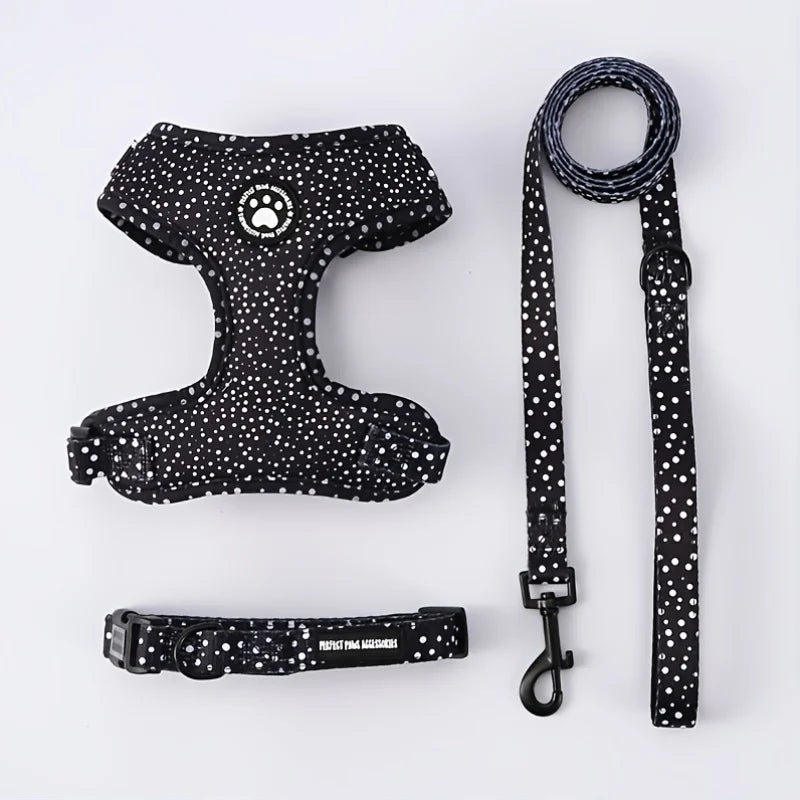 Breathable Adjustable Knit Fabric Dog Harness and Leash Set-All-Season