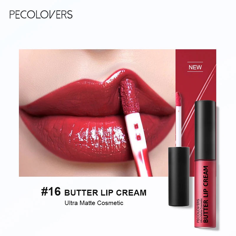 1PC Waterproof Liquid Lipstick 21 Color Vitamin E Lip Plumpers