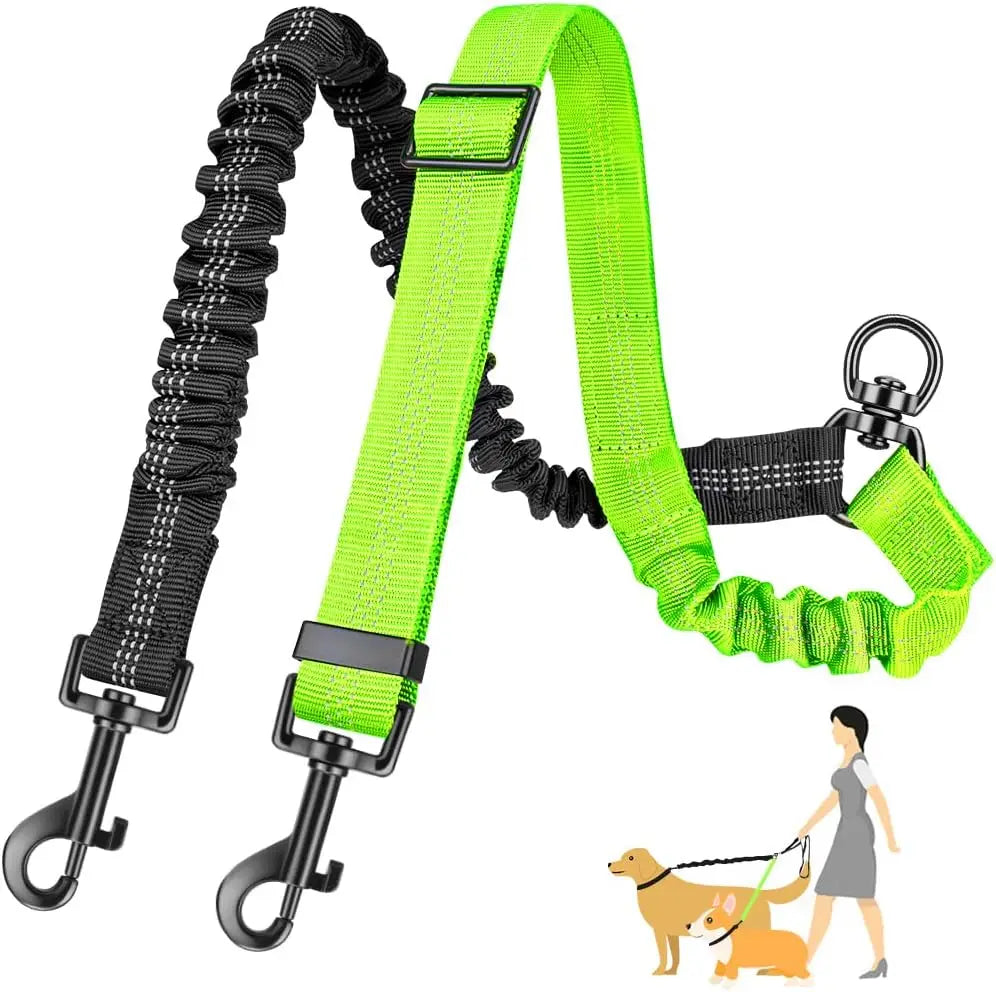 1.6ft Long Dual Dog Leash Attachment - Double Leashes for Training