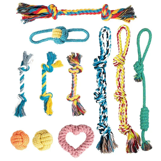 Durable Cotton Rope Ball for Dogs - Interactive Chew Toy, Bite-Resistant &Toothbrush Design for All Sizes, Perfect Dog Accessory