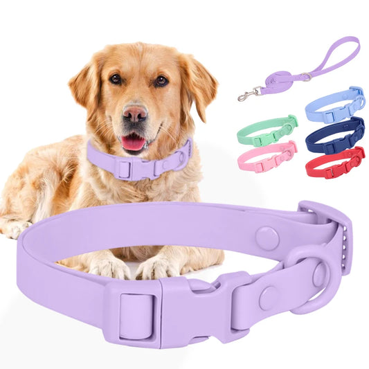 Waterproof PVC pet dog collar, anti fouling and waterproof lightweight collar, use double row rivets for large sizes