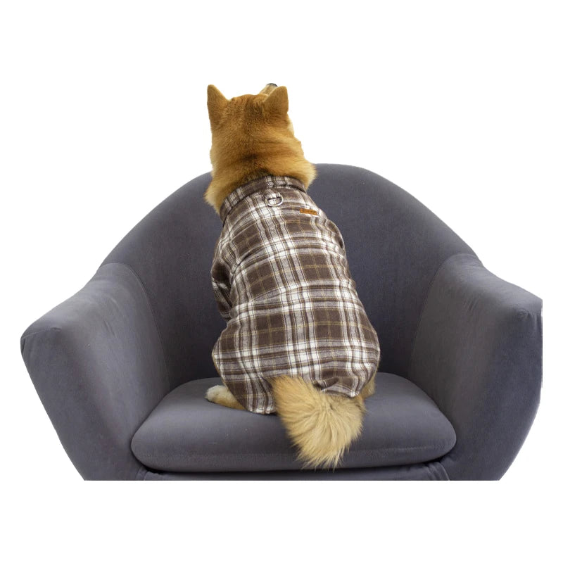 British Style Cat Dog Shirt Spring Summer Pet Clothes with D-ring for Small Dogs