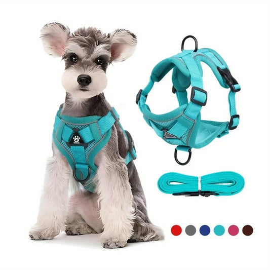 No Pull Dog Harness and Leash Set Adjustable Pet Harness Vest for Small Dogs Reflective
