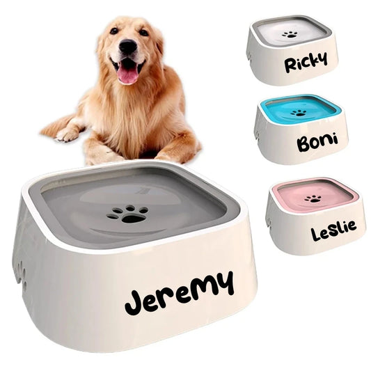 Custom Dog Drinking Water Bowl No Spill Floating Non-Wetting Mouth Large Capacity