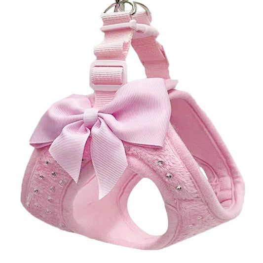 Small Diamond Decoration Soft Breathable Dog Chest Harness Vest