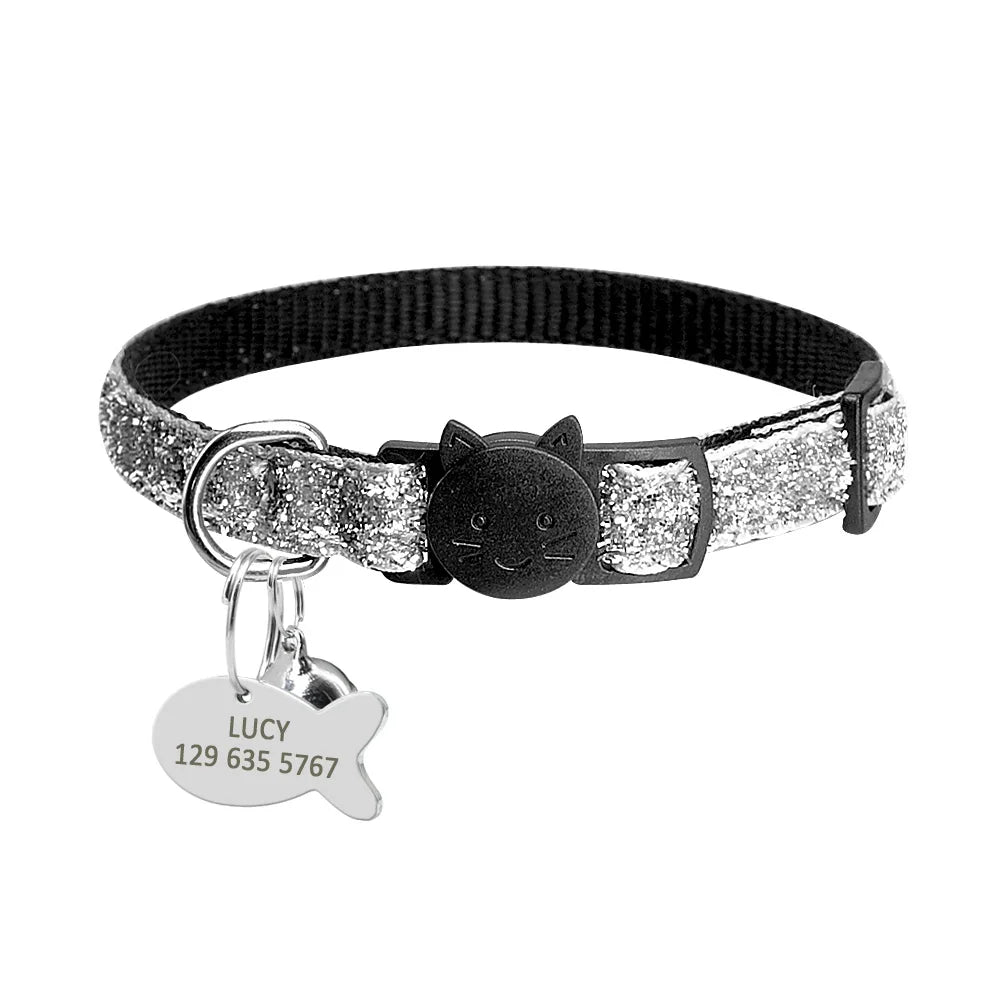 Beautiful Safety Cat Collar Cute Kitten Puppy Collars with Bell  Nylon Print