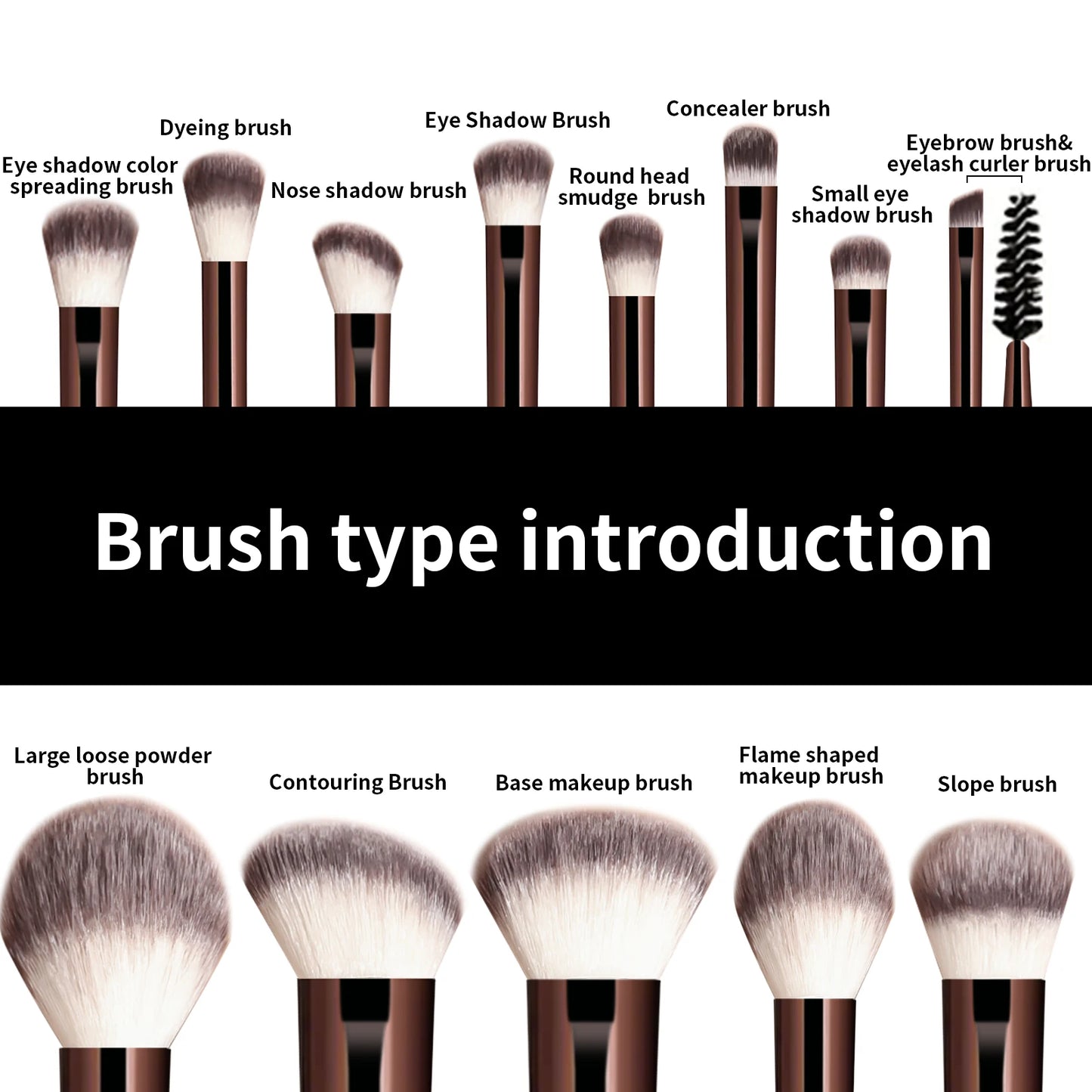 13PCS Makeup Brush Set Foundation Concealer Powder Eyeshadow Blush Brush