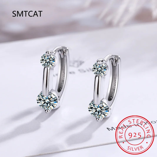 High Quality New Moissanite Earring 100% 925 Sterling Silver Hoops for Woman