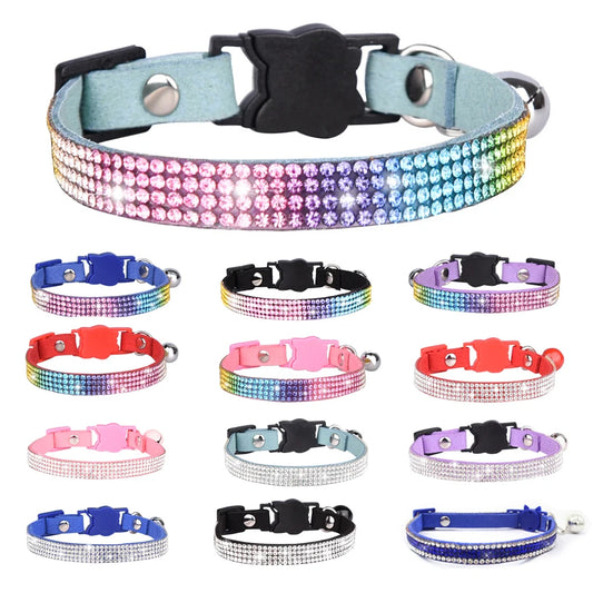 Beautiful Dog Collar Rhinestone Breakaway Shiny Collier Chain Quick Release