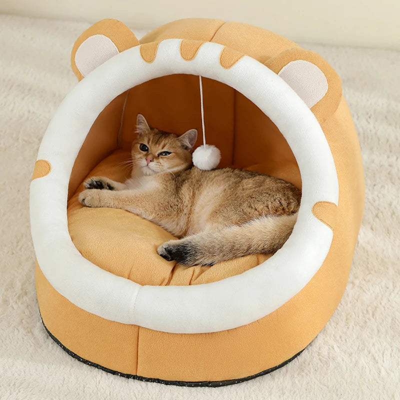 Super Cute Cat Bed Warm Pet House Kitten Cave Cushion Cat House Warm Sleeping Dog Basket