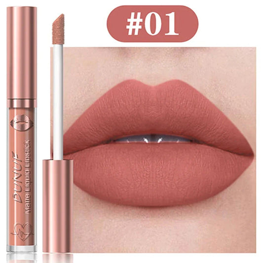 18 Color Waterproof Lip Gloss Nude Apricot Matte Liquid Lipstick Transparent