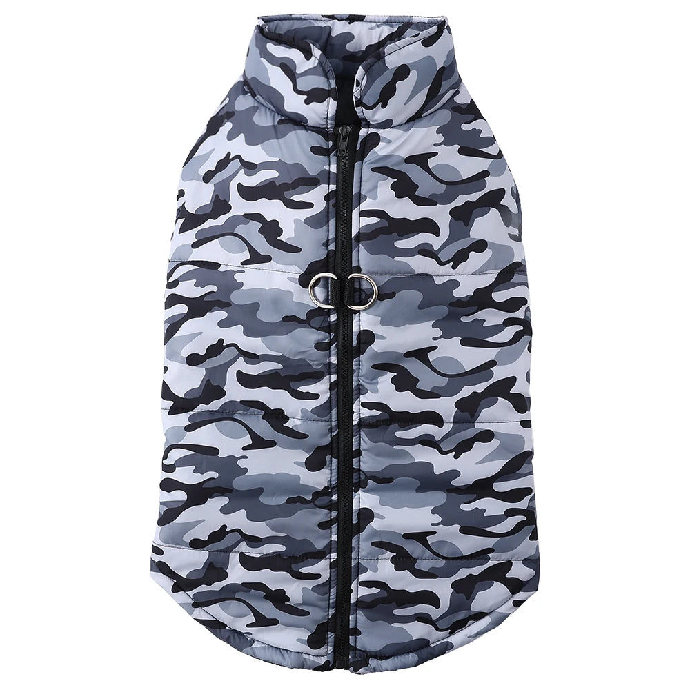 Large Dog Clothes Winter Warm Camouflage Print Big Dogs Jacket Windproof