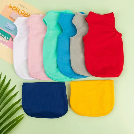 Summer Dog Clothes Thin & Breathable Vest - Plain Color Small Pet T-Shirt