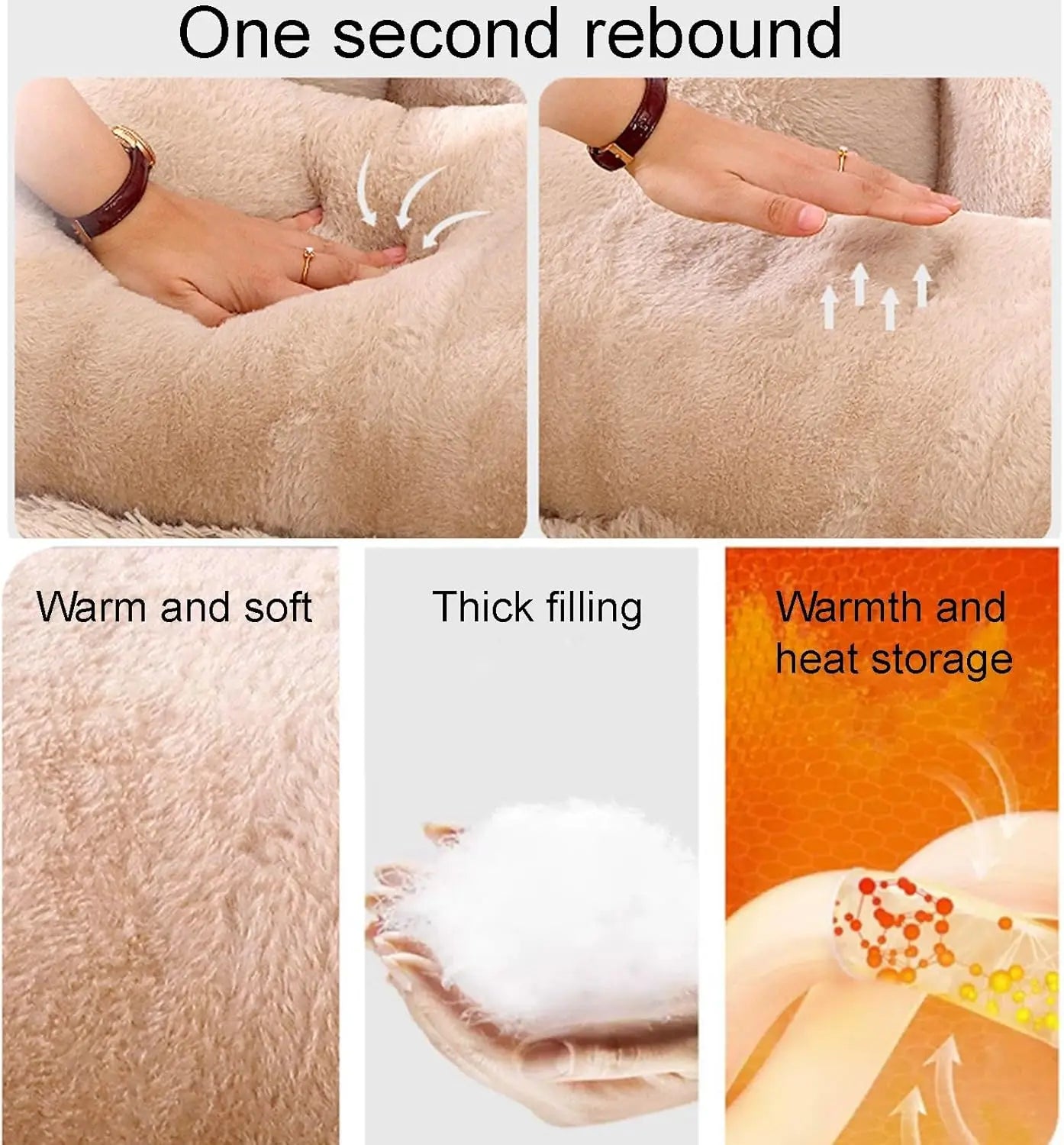 Plush Sofa Bed for Cats and Small Medium Dogs, Memory Foam Removable Washable Pet Sofa