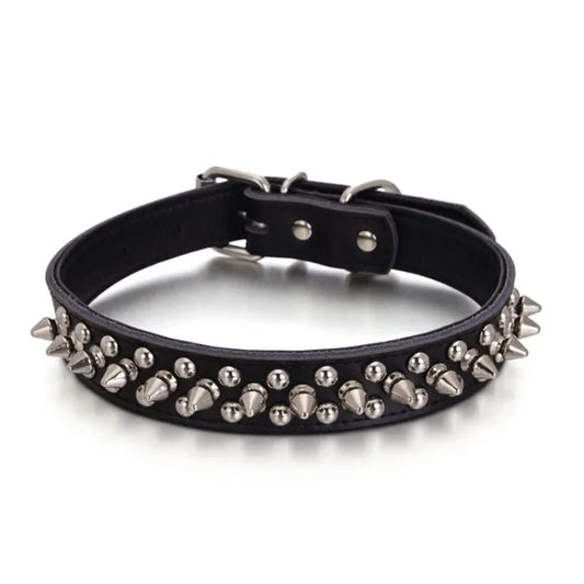 Bullet-proof Anti-bite Rivets, Leather Pet Collars, Leather Rivet Collars, Adjustable