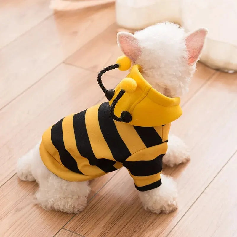1PCS Dog Clothes For Autumn And Winter Hoodie Bee Suit