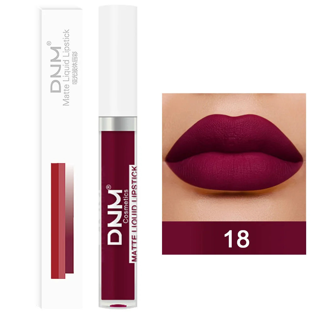18 Colors Matte Velvet Lip Glaze Waterproof Long-Lasting Lip Gloss Lipstick Waterproof