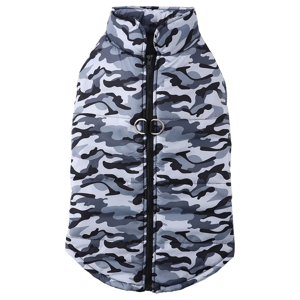 Large Dog Clothes Winter Warm Camouflage Print Big Dogs Jacket Windproof