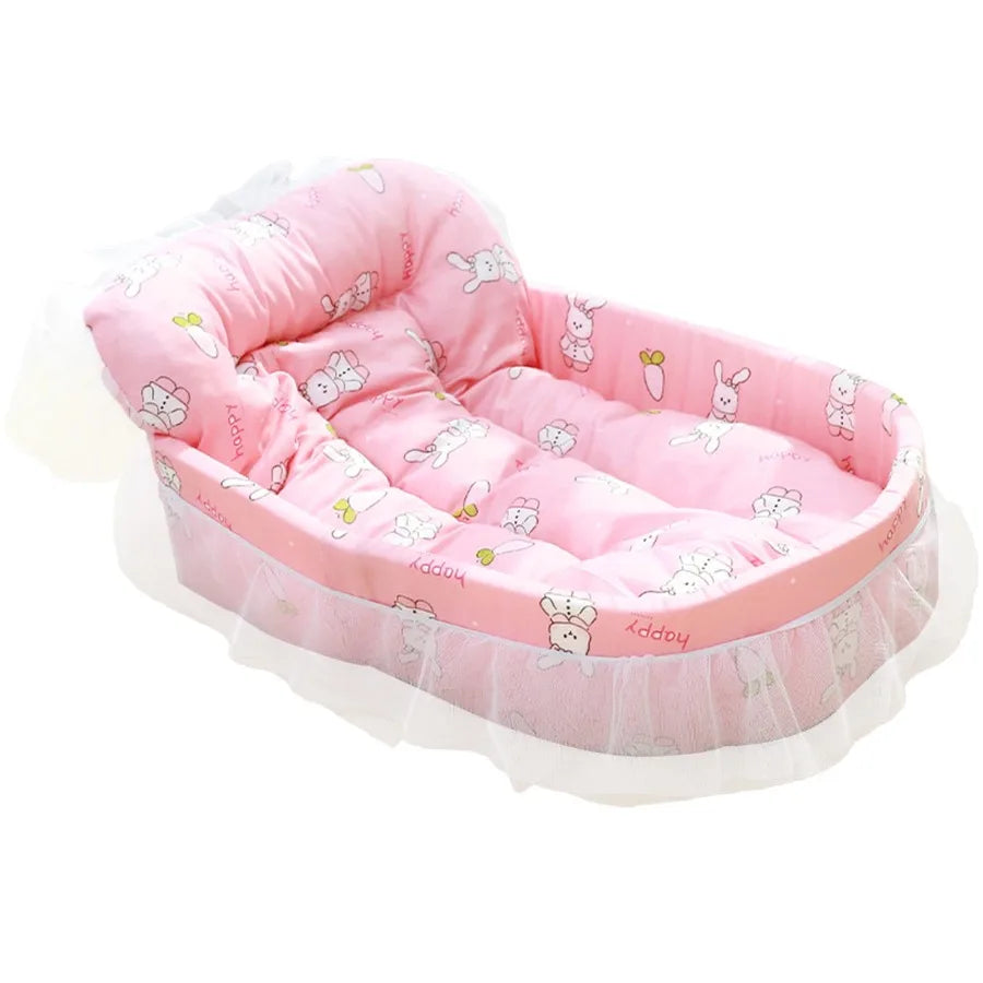 Pink Dog Bed for Small and Medium Dogs and Cats  Washable Soft Fabric