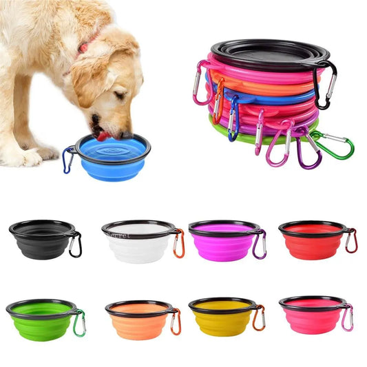 Collapsible Pet Silicone Dog Food Water Bowl Outdoor Camping Travel