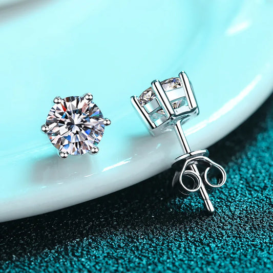 High Quality 925 Sterling Silver Stud Earrings Shine AAA Zircon Earring For Women